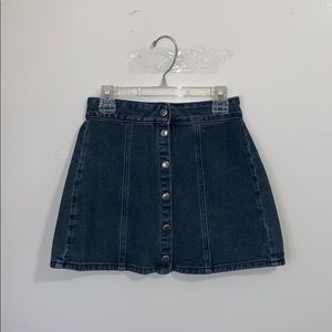 Button down denim skirt